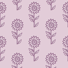 Floral botanical texture pattern . Seamless sunflower pattern can be used for wallpaper, pattern fills, web page background, surface textures.