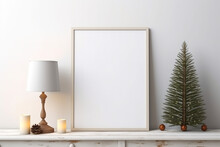 Blank Canvas Or Mockup Poster Frame Merry Christmas And Happy New Year