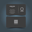 Black Business card template in minimal elegant and cool style with vector illustration changeable business card set .