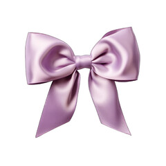 Wall Mural - Lilac satin bow with ribbon isolated on transparent background