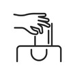 Kleptomania Icon. Vector Outline Editable Isolated Sign of a Hand Stealthily Reaching Into a Bag, Symbolizing the Compulsive Urge to Steal Represented in Kleptomania.