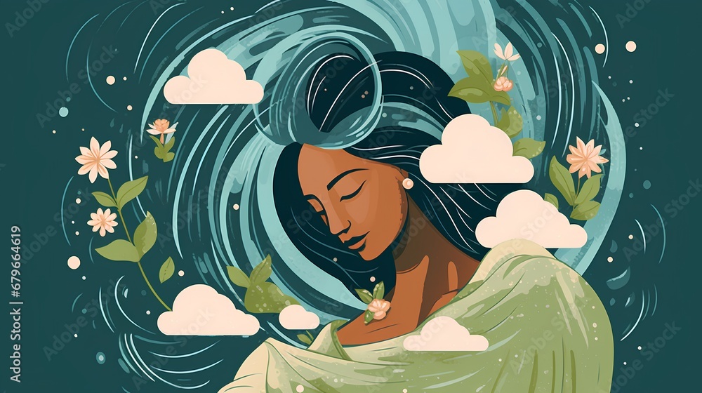 Illustration Stock Illustration of the Mother Earth, a woman with ...