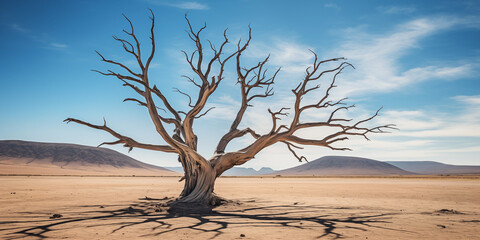 Sticker - Amazing landscape of a dry tree in the desert