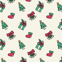 Wall Mural - Christmas and New Year seamless pattern
