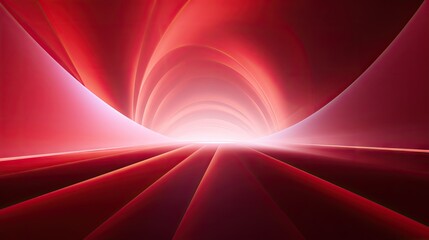 Wall Mural -  a computer generated image of a red and white background with a light at the end of the tunnel and the light at the end of the tunnel at the end of the tunnel.