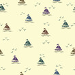 sailing ship seamless pattern wallpaper background illustration vector