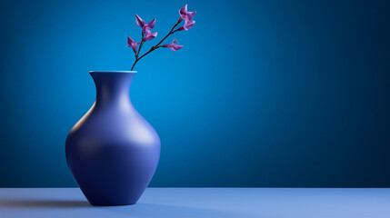 Wall Mural - Purple flowers in a blue vase