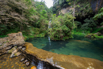 Poster - Beautiful water pond in sun link sea in Nantou at Taiwan