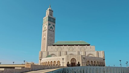 Wall Mural - view of the famous Hassan II Mosque in casablanca, Morocco