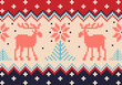 Ugly sweater, motifs de noël en pixel art, coeur, cerf, cadeaux, rouge, pull.