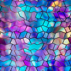 Wall Mural - Holographic texture. Rainbow foil. Iridescent, background. Holo gradient. Hologram shine effect. Pearlescent metal sparkly surface for design prints. Pastel color.