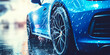 close-up of a car at a car wash. ai generative