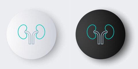 Sticker - Line Human kidneys icon isolated on grey background. Colorful outline concept. Vector