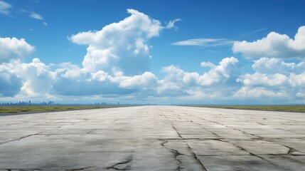 Fototapete - new asphalt road and sky