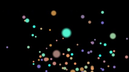 Wall Mural - abstract colorful particles fly in the universe. 4k. 3d. isolated black background.