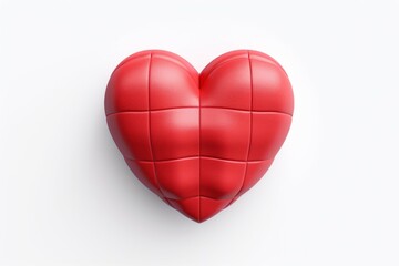 Poster - Red heart with sofa texture. Background with selective focus and copy space