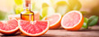 grapefruit essential oil in a bottle. Generative AI,