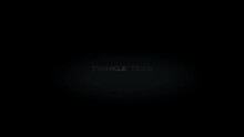 Twinkle Toes 3D Title Metal Text On Black Alpha Channel Background