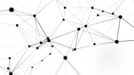 Fototapete - Network connection data structure. Information technology. Big data visualization. 3D rendering.
