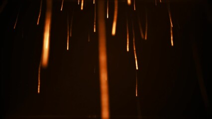 Wall Mural - abstract colorful orange animated firework particle burst, christmas new years eve animation, 4k uhd