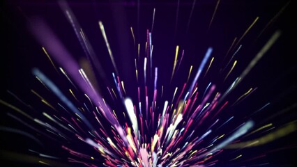 Wall Mural - abstract colorful animated firework particle burst, christmas new years eve animation, 4k uhd loop