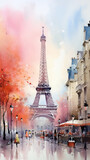 Fototapeta Paryż - paris aquarela 