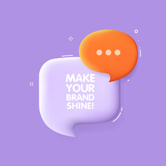 Wall Mural - Make your brand shine bubble. Flat, purple, message bubble, make your brand shine icon. Vector icon