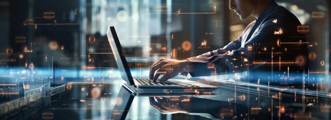 The Productive Journey: A Man Harnessing Technology to Conquer the Digital Realm
