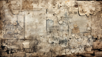 Retro Grunge Newspaper Background, a Perfect Blend of Old Age and Vintage for Wallpaper.