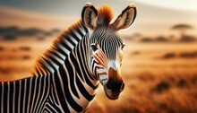 Grevy's Zebra (Equus Grevyi) In The Savanna, Distinctive Stripes.
