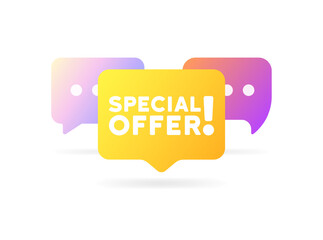 Wall Mural - Special offer sign. Flat, color, message bubbles, special offer icons. Vector icon