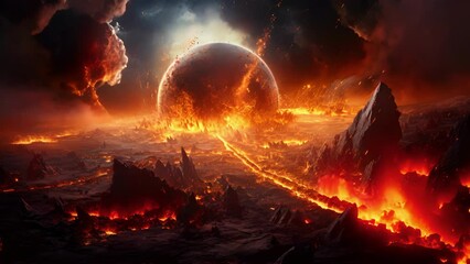 Wall Mural - the earth trembles and quakes an unstoppable force that erupts from a deep fissure in the ground. wi
