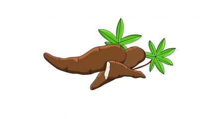 Sticker - animated video of the cassava icon