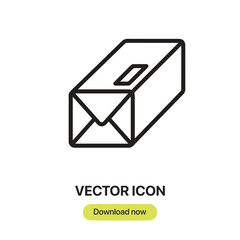 Leinwandbilder - Box icon vector. Linear-style sign for mobile concept and web design. Box symbol illustration. Pixel vector graphics - Vector.