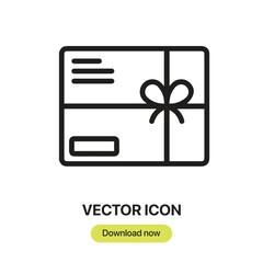Fototapete - Parcel icon vector. Linear-style sign for mobile concept and web design. Parcel symbol illustration. Pixel vector graphics - Vector.	
