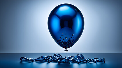 Wall Mural - blue balloons with a blue Monday theme