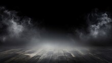 Empty Dark Background With Smoke Or Fog On The Floor