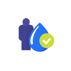 Poster - access to clean water icon, flat design