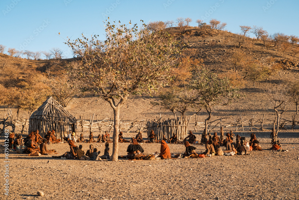 Himba women gather in a small village near Opuwo, Kunene Region ...