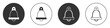 Black Church bell icon isolated on white background. Alarm symbol, service bell, handbell sign, notification symbol. Circle button. Vector