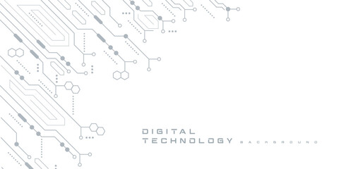 Digital technology futuristic internet network speed connection white background, cyber nano information, abstract communication, innovation future tech data, Ai big data line dot illustration vector