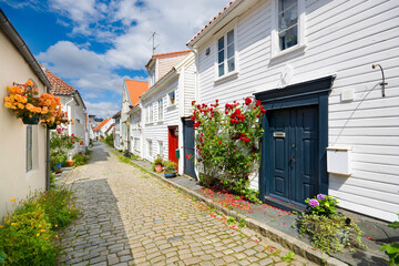 Wall Mural - Wooden Old Town in Stavanger, Norway