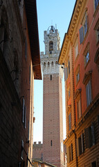 Wall Mural - The high Tower of  MANGIA symbol of the city of Siena in Central Italy