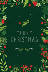 Wall Mural - Merry and Bright Corporate Holiday greeting card.