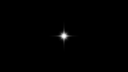 Wall Mural - star twinkle, animation light effect on black background. animation of seamless loop