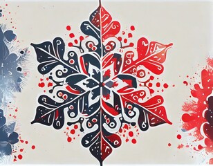 Wall Mural - red and blue carton snow 