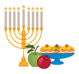 Wall Mural - jewish hanukkah celebration items