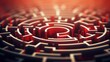 A red maze with a circular center, AI