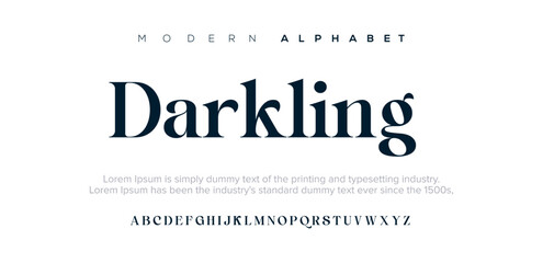 Wall Mural - Darkling Elegant Font Uppercase Lowercase and Number. Classic Lettering Minimal Fashion Designs. Typography modern serif fonts regular decorative vintage concept. vector illustration
