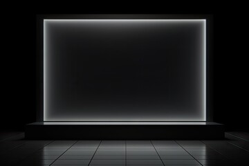 Wall Mural - dark background dark stage or stage design with an empty frame Generative AI